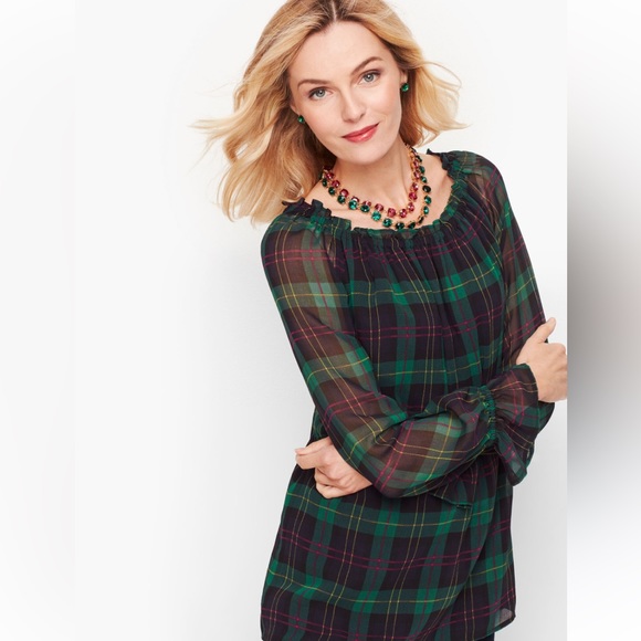 EUC Talbots Tartan Plaid Popover - Picture 3 of 6